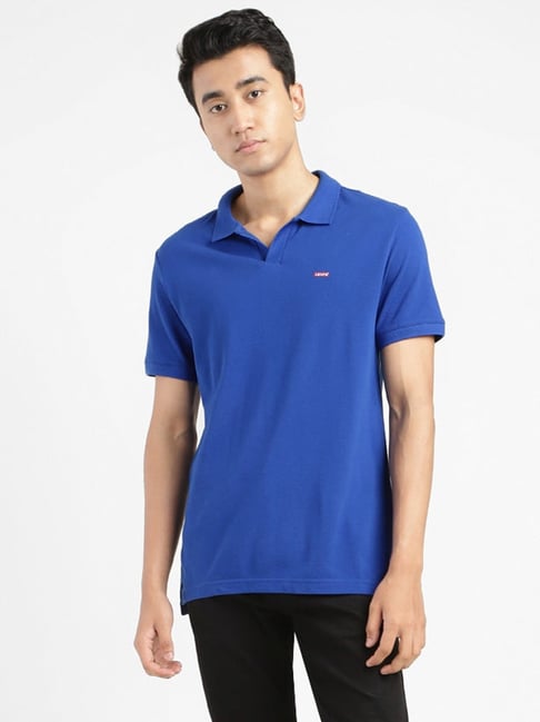 Levi's Blue Cotton Regular Fit Polo T-Shirt