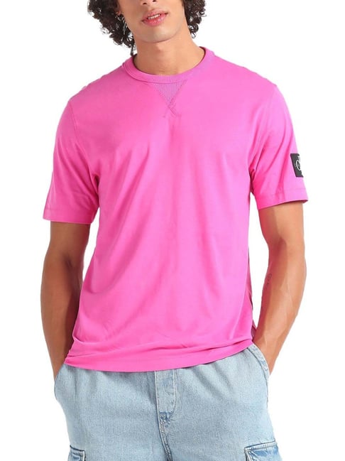 Calvin Klein Pink Amour Cotton Regular Fit T Shirt