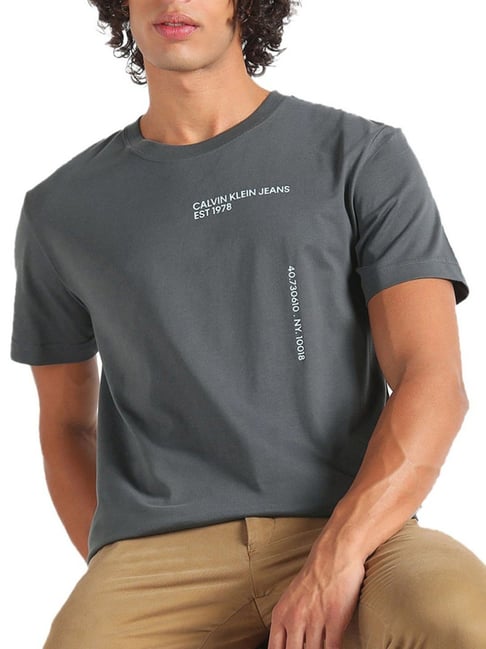 Calvin klein jeans grey t shirt best sale