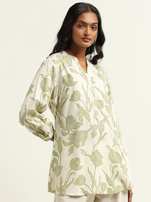 Buy Utsa by Westside Dark Blue Floral Patterned A-line Kurta for Women  Online @ Tata CLiQ