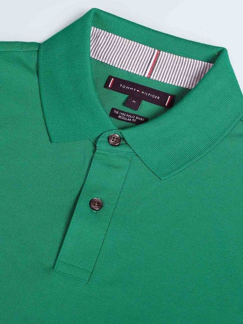 Tommy Hilfiger Olympic Green Cotton Slim Fit Polo T-Shirt