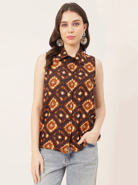Moomaya Brown & Black Printed Shirt-picture-12