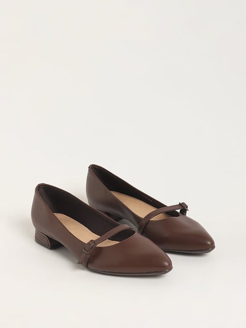 Tan block heel online court shoes