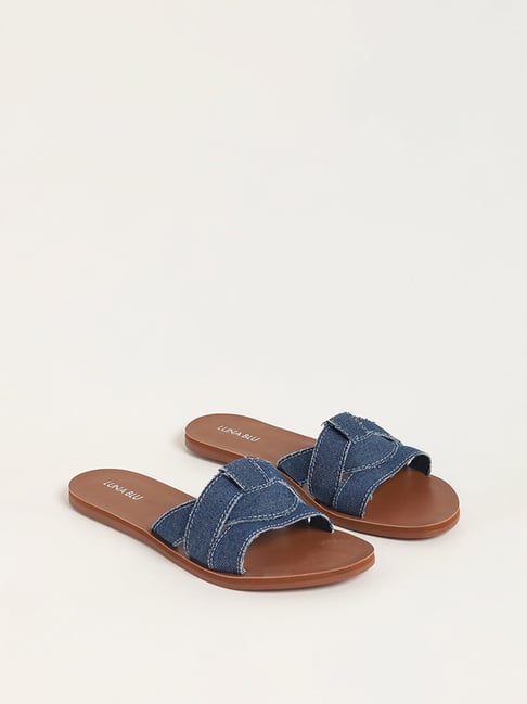 Buy LUNA BLU Maroon Double Buckle Band Cork Sandals from Westside