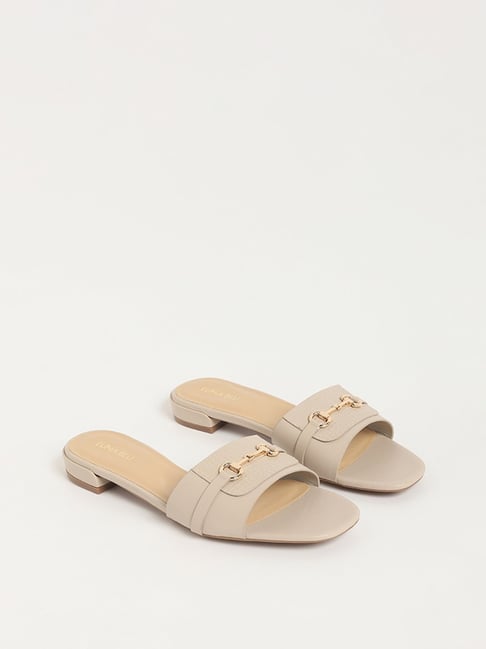 Buy SOLEPLAY by Westside Grey Cork Leather Sandals for Online @ Tata CLiQ