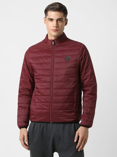 Van Heusen Maroon Regular Fit Quilted Jacket