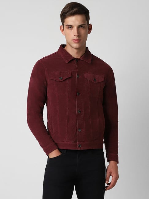 Van Heusen Maroon Cotton Slim Fit Jacket-picture-26