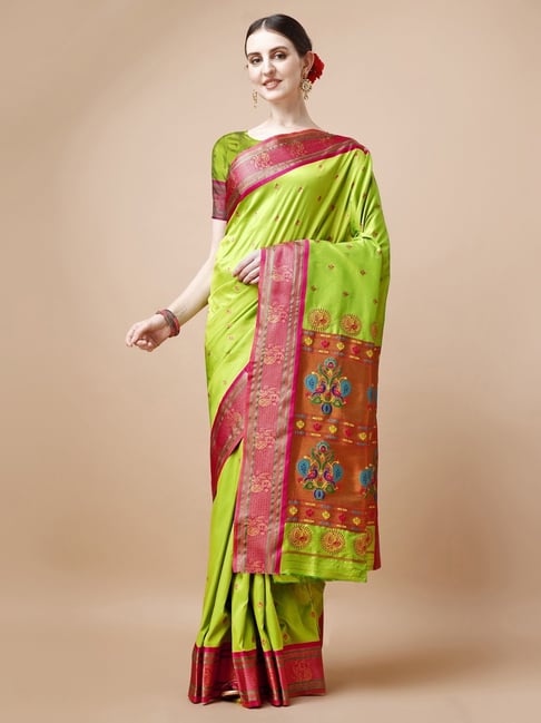 Pink Gota Embroidered Border Silk Saree & Blouse 4955SR04