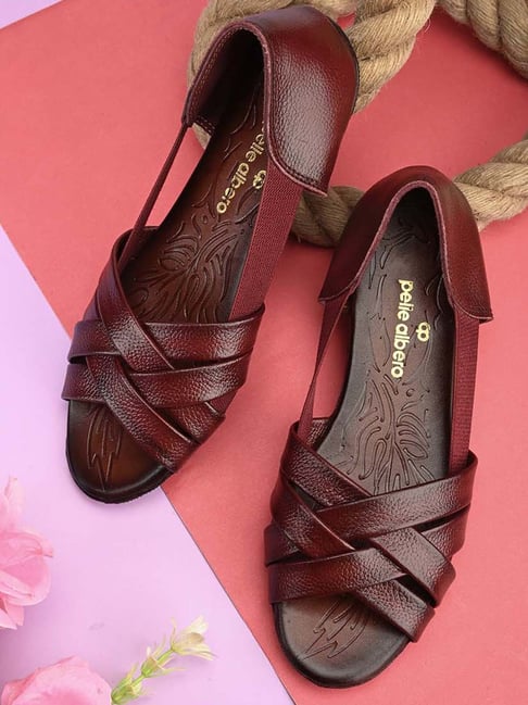 Pelle Albero Women's Maroon Casual Sandals-picture-22