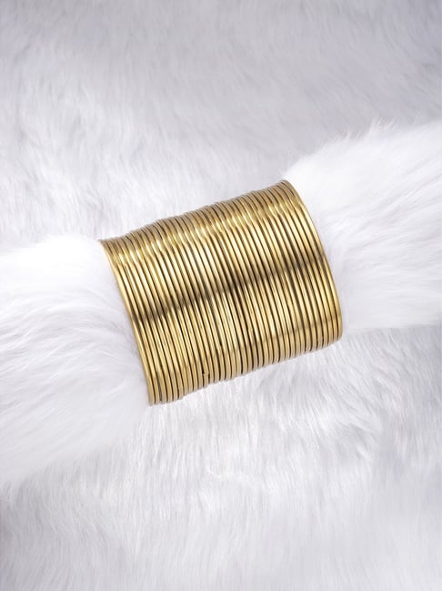 Peora Traditional Antique Look Oxidized Gold-Plated Bangle - Set of 36-picture-29