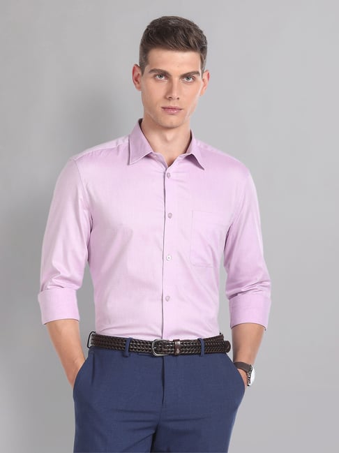AD by Arvind Light Purple Regular Fit Shirt