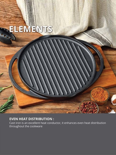 Buy Bergner Elements Silver Cast Iron 30 cm Reversible Grill Pan