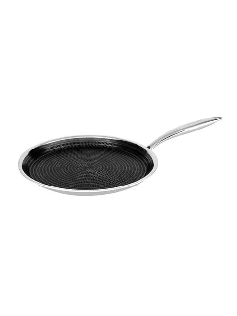 Bergner Hitech Triply Silver Stainless Steel Non Stick Prism Technology 32 cm Dosa Tawa