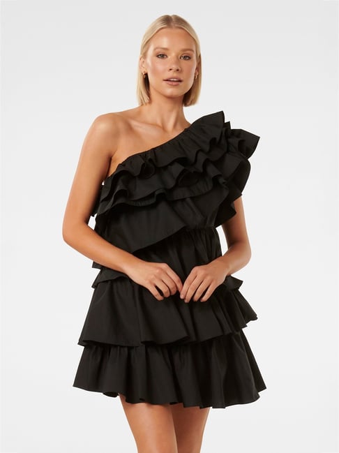 Women Black One Shoulder Frill Dress, Summer Wear, Ladies Dresses, महिलाओं  के कपड़े, वूमन ड्रेस - NOZ2TOZ, New Delhi | ID: 2851558892897