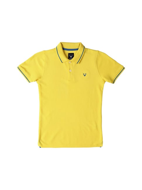 Allen Solly Junior Yellow Solid Polo T-Shirt-picture-15