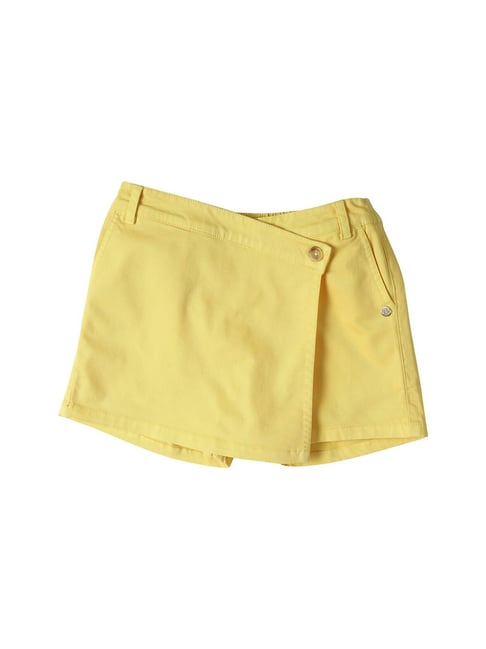 Allen Solly Junior Yellow Solid Skorts-picture-25