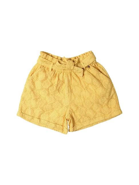Allen Solly Junior Yellow Embroidered Shorts-picture-17
