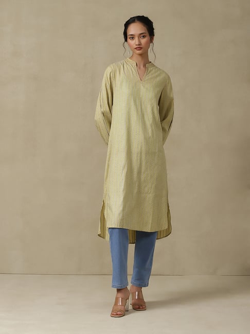 aarke Ritu Kumar Yellow Printed Kurta-picture-30