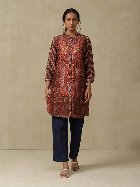 aarke Ritu Kumar Rust Printed Kurta-picture-41