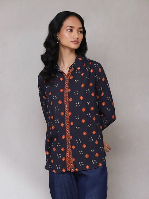 aarke Ritu Kumar Black Printed Shirt-picture-48