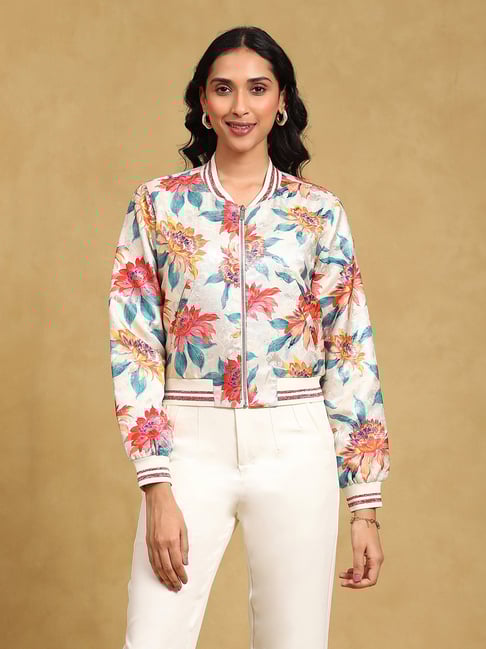 Label Ritu Kumar White Floral Print Jacket-picture-38