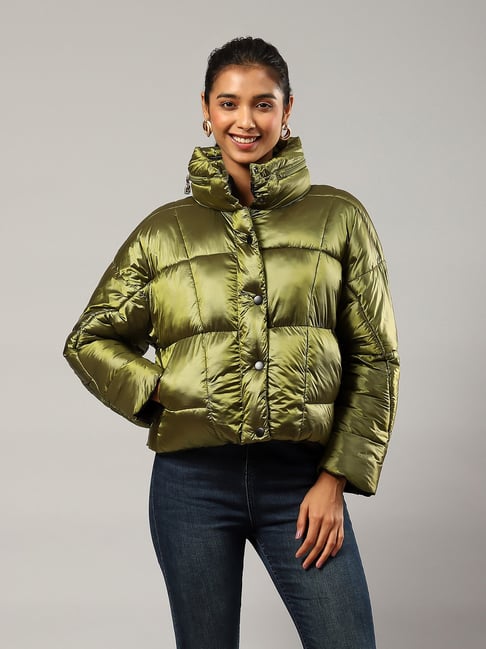 Label Ritu Kumar Olive Relaxed Fit Puffer Jacket-picture-30