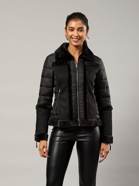 Label Ritu Kumar Black Relaxed Fit Puffer Jacket-picture-28