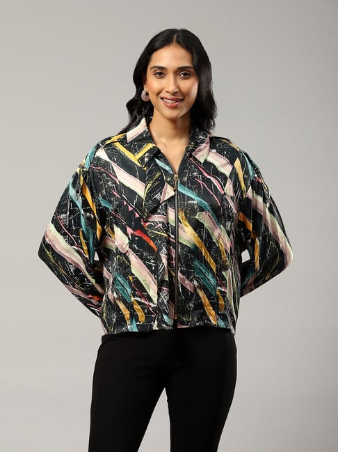 Label Ritu Kumar Black Printed Jacket-picture-17
