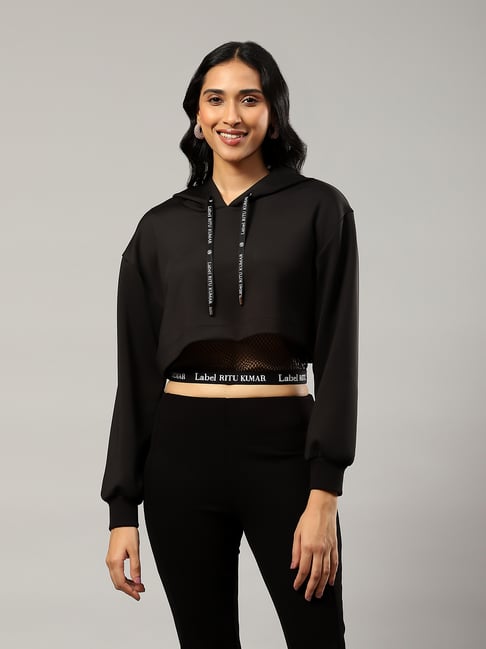 The Label Life Black Embellished Crop Top