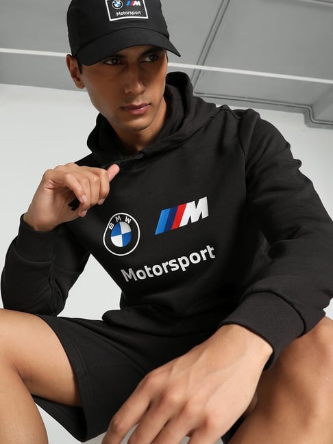 Puma BMW MMS Black Cotton Regular Fit Printed Hooded Sweatshirt-picture-39