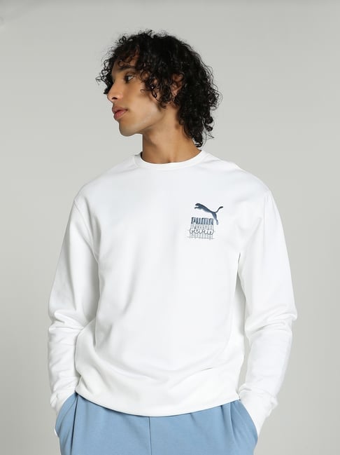 Puma sweatshirt white sale