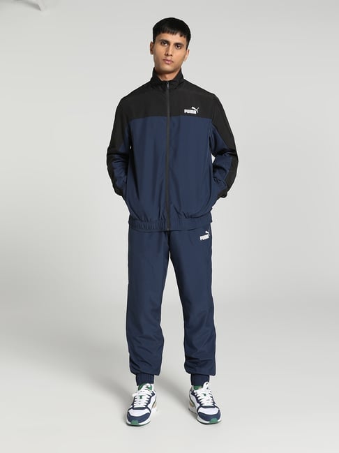 Nike colour cheap block tracksuit blue