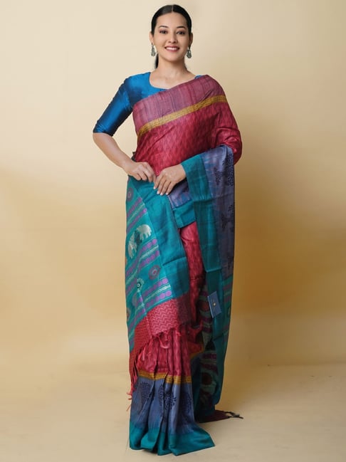 Maroon Flush South Silk Saree – MySilkLove