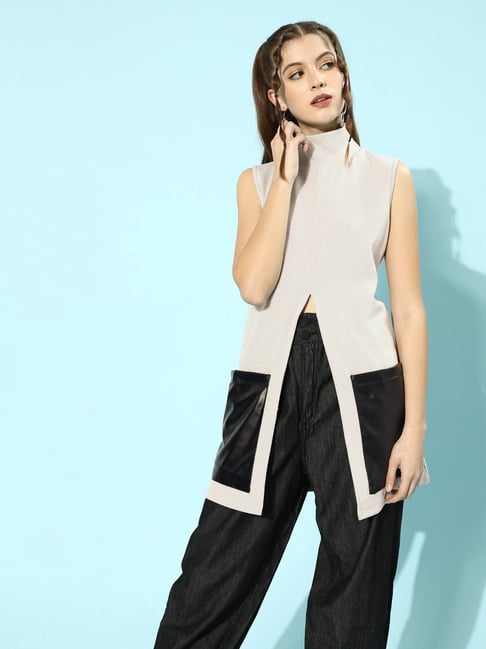 KASSUALLY Grey & Black Long Shrug-picture-42