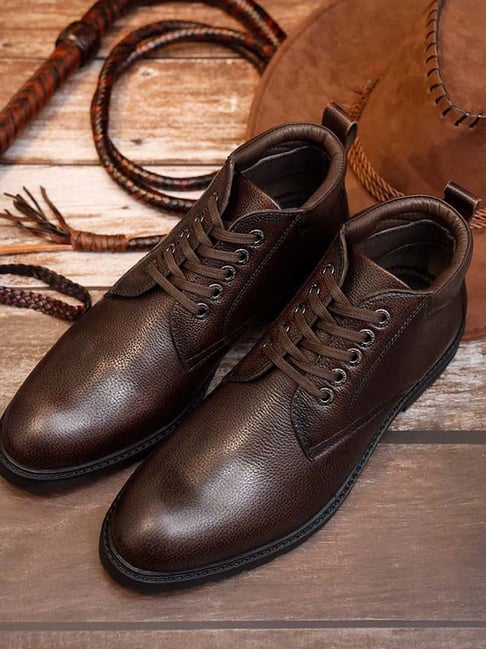 Louis Stitch Men's Brunette Brown Derby Boots