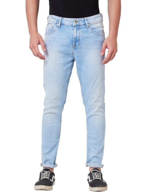 Spykar Blue Cotton Tapered Fit Jeans-picture-14