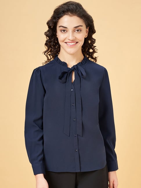 Navy blue formal blouse online