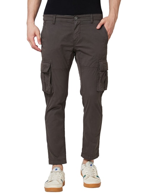 Buy Men Beige Comfort Fit Textured Business Casual Trousers Online - 209186  | Allen Solly