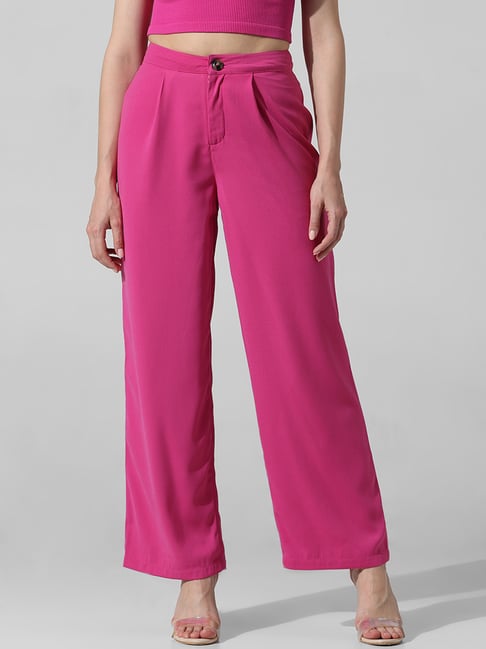 Only Fuchsia Regular Fit High Rise Pants-picture-47
