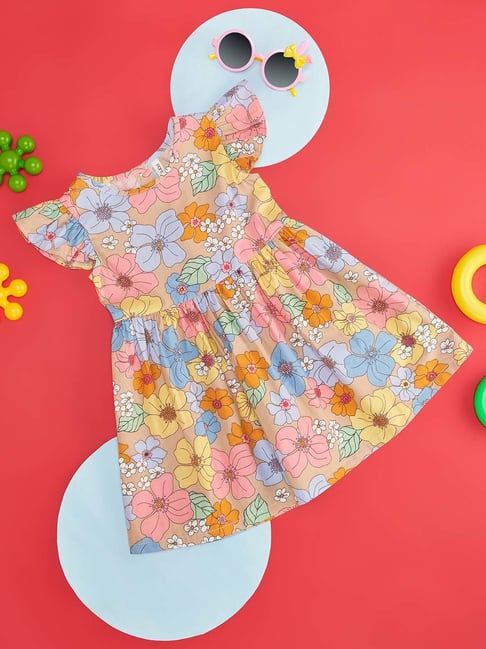 Pantaloons Baby Multicolor Cotton Floral Print Dress