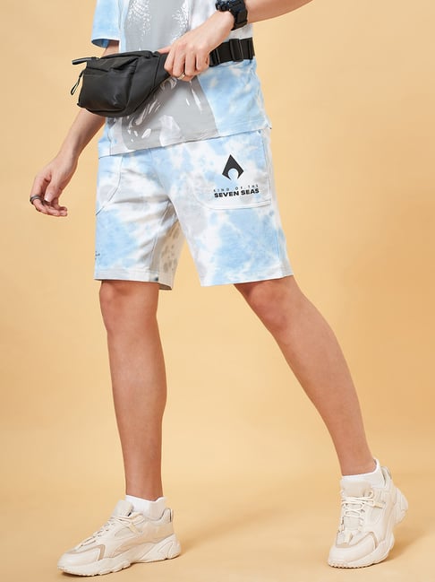 SF Jeans by Pantaloons Blue Regular Fit Printed Shorts-picture-31