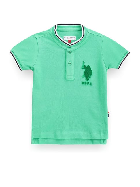 Polo Kids Green Solid T-Shirt