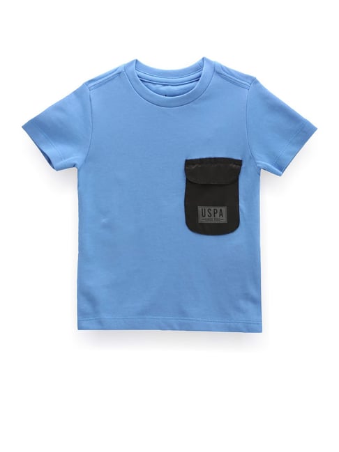Polo Kids Blue Solid T-Shirt