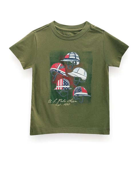 U.S. Polo Assn. Kids Green Printed T-Shirt