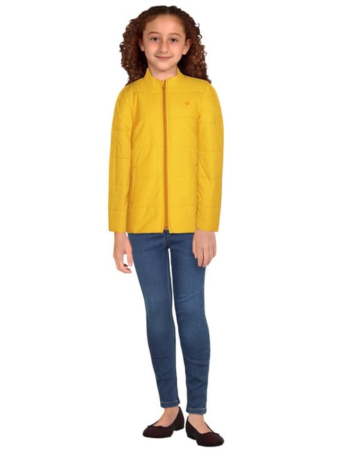 Buy Allen Solly Junior Yellow Logo Jacket for Girls Clothing Online Tata CLiQ