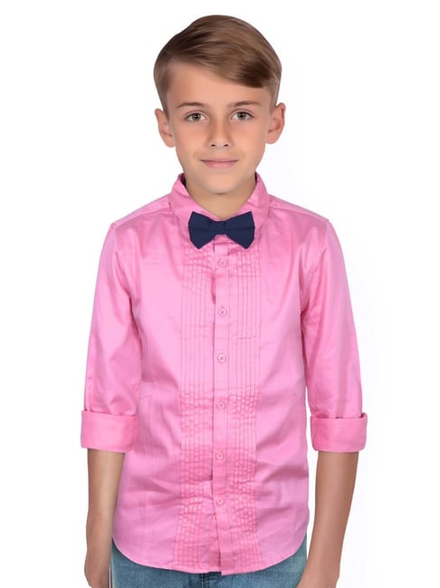 Allen Solly Junior Boys Pink Cotton Slim Fit Full Sleeves Shirt-picture-10
