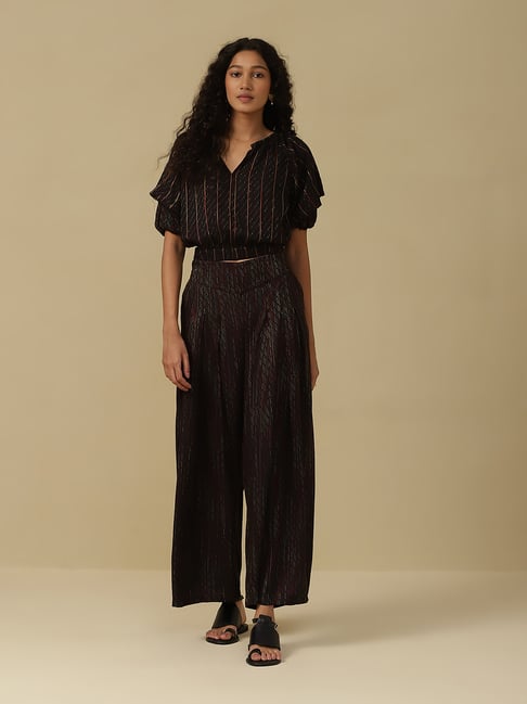 aarke Ritu Kumar Black Striped Co-Ord Set