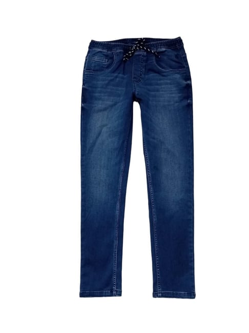 Gini Jony Boys Navy Washed Jeans