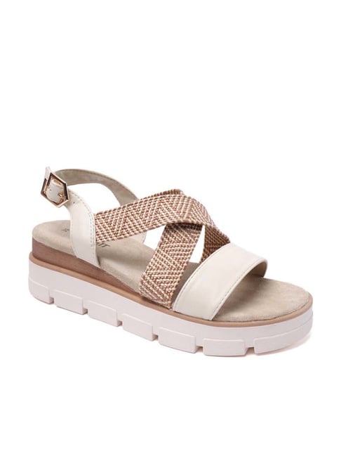 Buy BAGATT Women's Mariella Beige Back Strap Wedges at Best Price