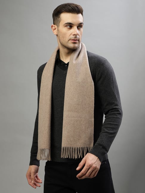 Buy Bruun & Stengade Brown Wool Solid Muffler Online At Best Price